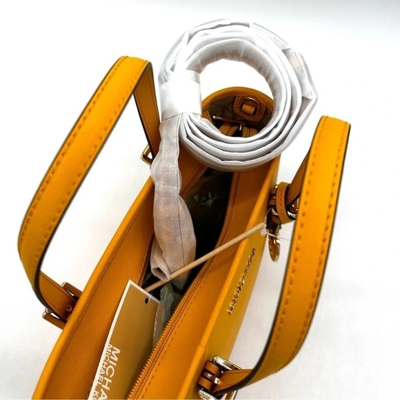 Michael Kors Jet Set Travel Extra-Small Top Zip Tote Bag Jasmine Yellow - Picture 9 of 10